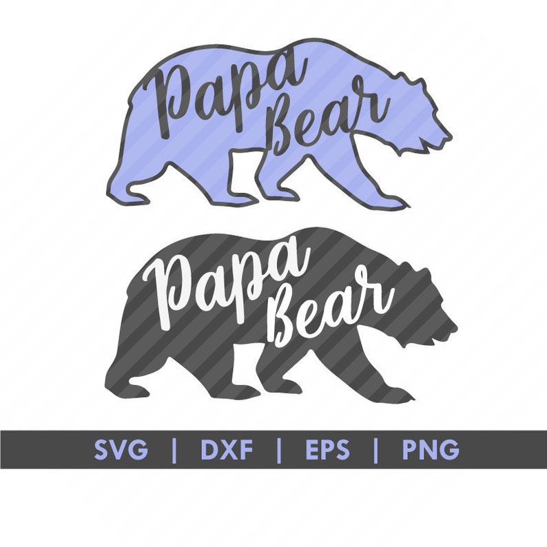 Papa Bear Silhouette SVG DXF Cut File | Etsy