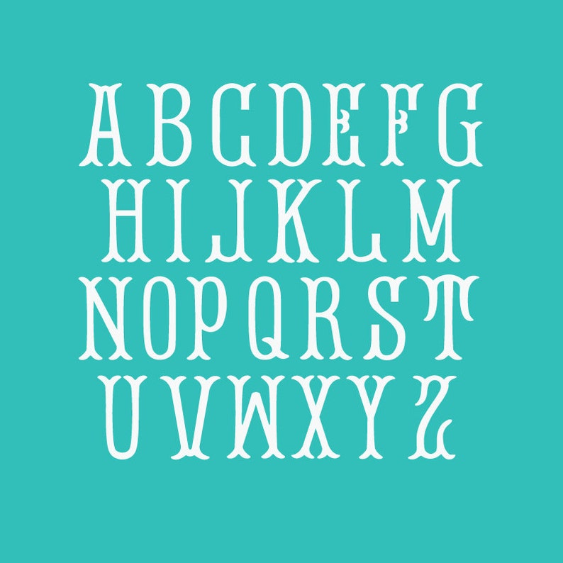 Download Fishtail Monogram Alphabet Font SVG DXF PNG | Etsy
