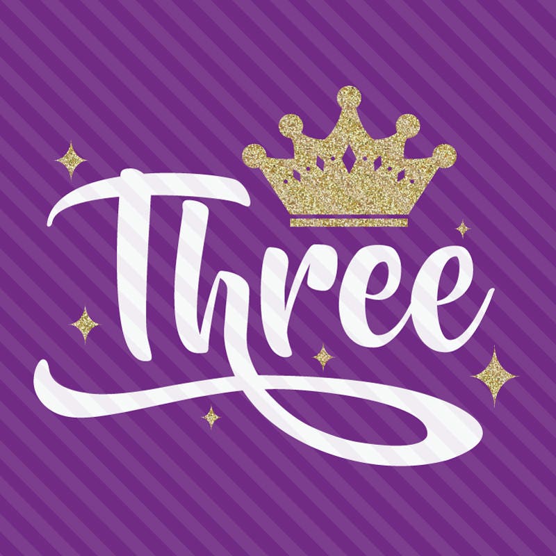 Download Third Birthday Princess Age Numbers SVG DXF Silhouette ...