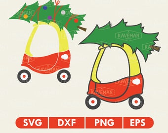 Little Red Tike Christmas Tree Car SVG DXF Silhouette Cameo Cricut Cut File