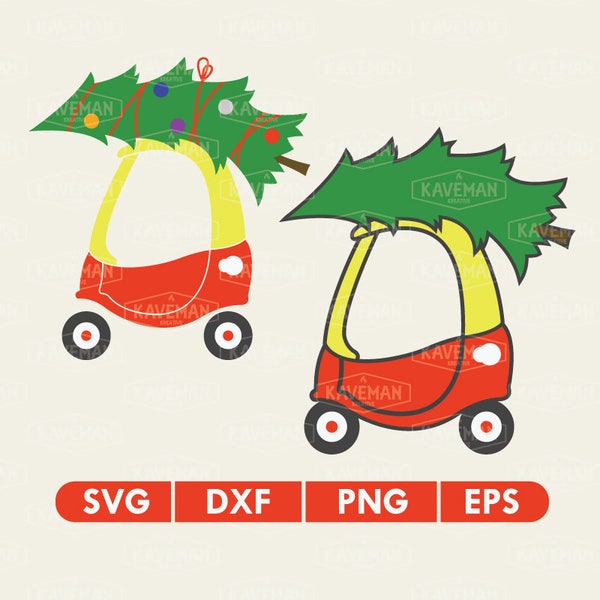 Little Red Tike Kerstboom Auto SVG DXF Silhouet Cameo Cricut Cut File