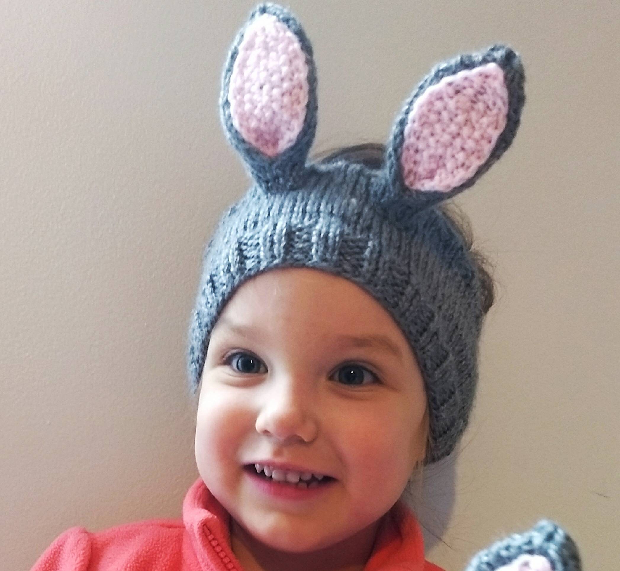 Gray Bunny Headband Bunny Ears Girl Knit Headband Bunny Etsy