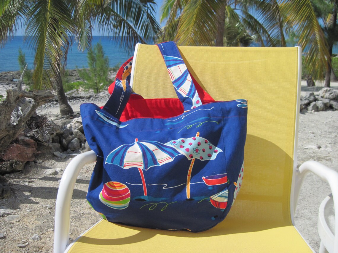 Coco Village- Oversized 100% Organic Cotton Reversible Beach Bag- Sand main image 1