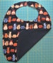 Adult bib, clothes protector, nursing home bib, dignified dining, whimsical brown, gray, and tan tabby cats with on black lined with black! 