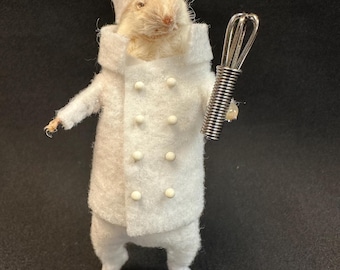 Taxidermied Chef Mouse