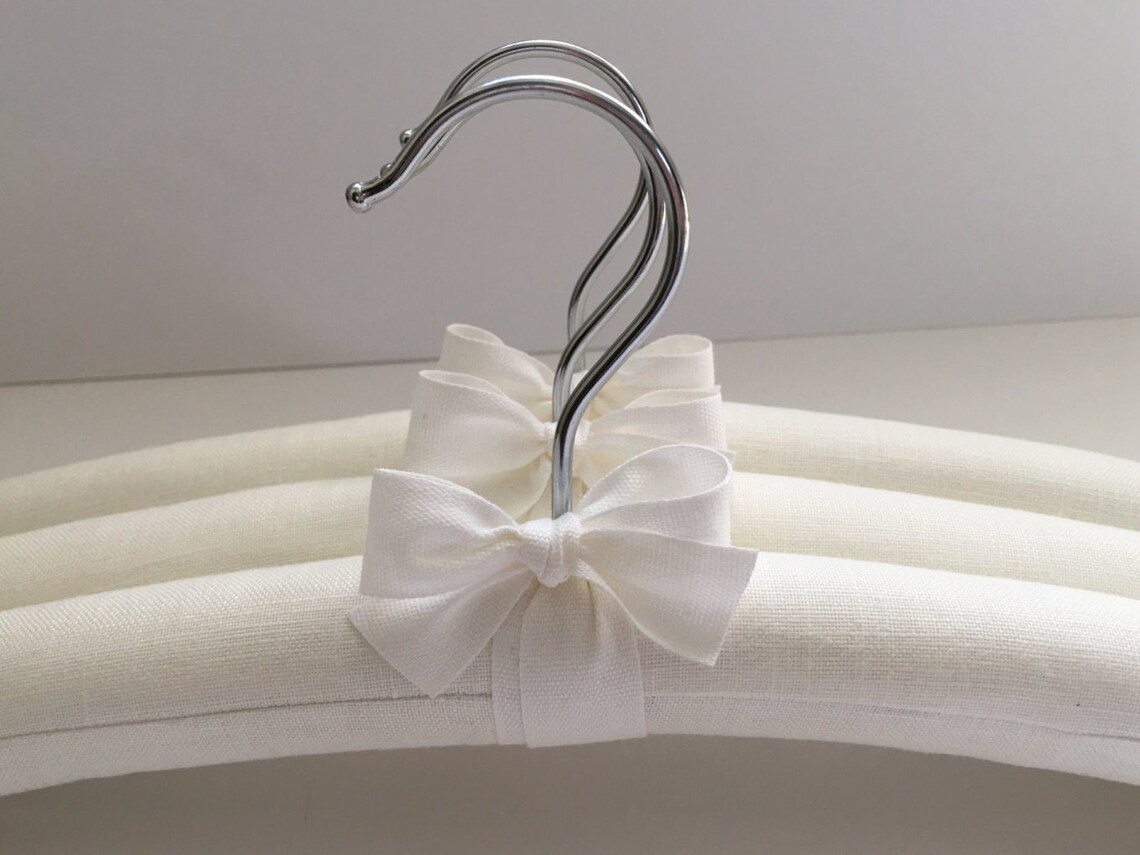 Padded Hangers Ivory Linen Hangers Bridesmaid's Hangers Etsy
