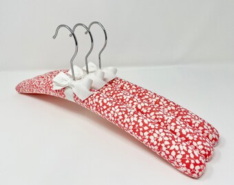 Coral Hangers, Liberty of London Fabric, Hostess Gift, Wedding Hangers, Bridesmaid Hangers, Garden Wedding, Teacher Gift, Set of 3