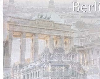 Rice paper *R0878 (2 pieces) for decoupage and napkin technology - Berlin, VW Beetle, Brandenburg Gate, wall and furniture tattoo...