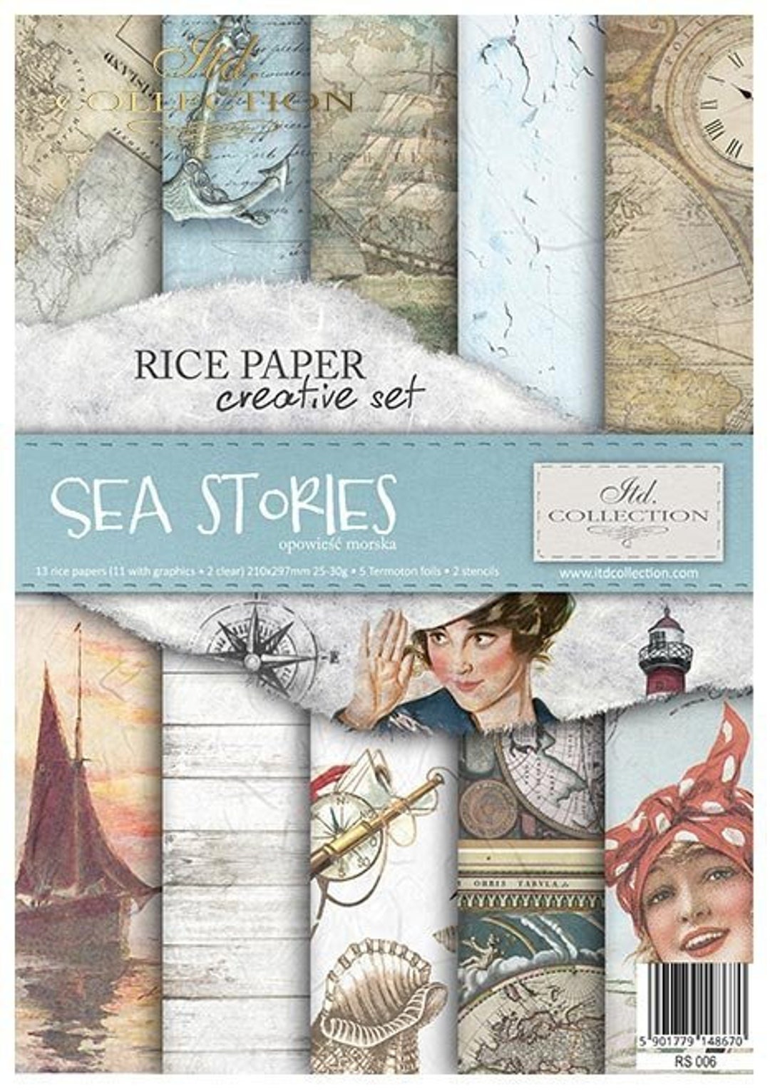 SEA STORIES Rice Paper Creative Set RS006 Lighthouses, Ships, Sailing ...
