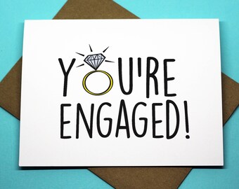 You're Engaged Cute Announcement Bridal Shower Congratulations Cards