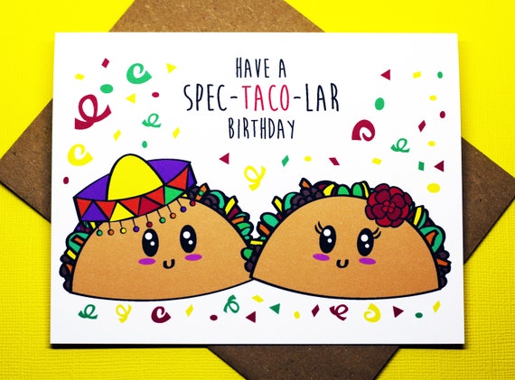 Let S Fiesta Taco Nacho Mignon Drole Joyeux Anniversaire Etsy