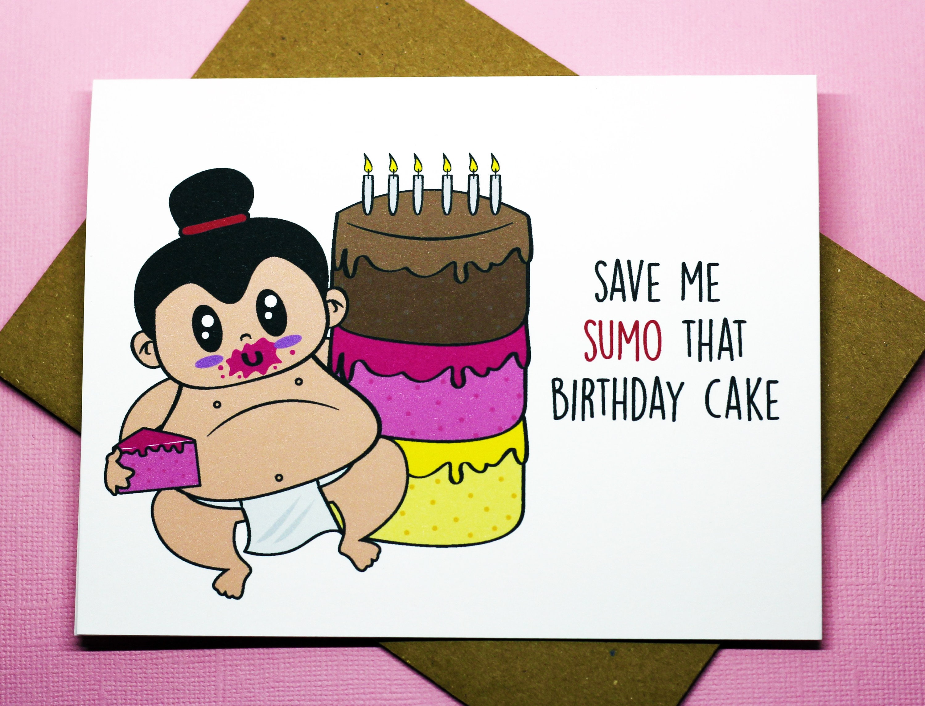 Save Me Sumo That Birthday Cake Cute Japan Sumo Wrestler Happy - Etsy