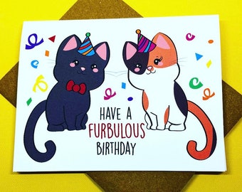 Have A Furbulous Birthday Cat Lover Funny Happy Birthday Greeting Card