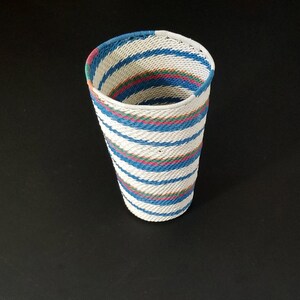Vintage Zulu Telephone Wire Basket from Zimbabwe - Tall Shape
