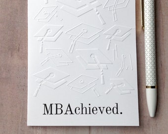 MBA graduation card / Funny business school graduation card / Masters degree congratulations card / M.B.A. gift for him her man woman