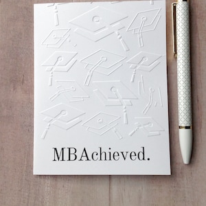 MBA graduation card / Funny business school graduation card / Masters degree congratulations card / M.B.A. gift for him her man woman