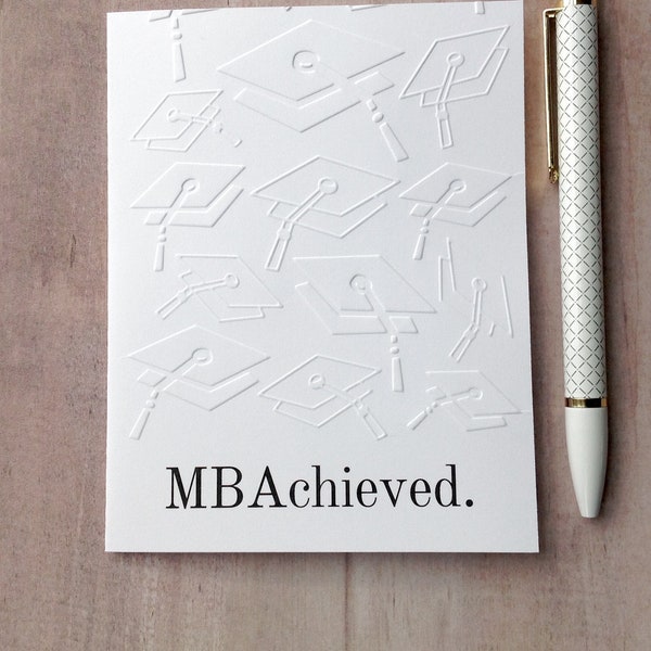 MBA graduation card / Funny business school graduation card / Masters degree congratulations card / M.B.A. gift for him her man woman