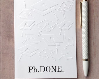 Phd graduation card / Funny doctorate graduation card / Doctoral dissertation defense gift / PhDone, Ph Done