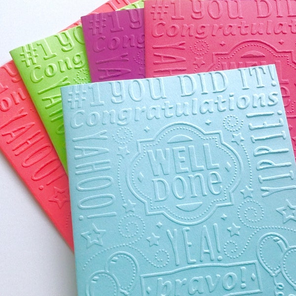 Congratulations card set of 5+ / Employee anniversary recognition, volunteer appreciation, student graduation card pack blank well done card