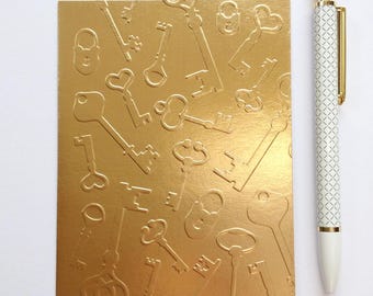 Embossed metallic keys realtor cards, single or set of 8 / Blank real estate cards for listing thank you, referral, housewarming, closing
