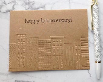 Handmade Embossed Realtor Happy Housiversary Cards (Set of 10)