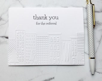 Embossed Handmade Realtor Referral Thank You Cards (Set of 10)