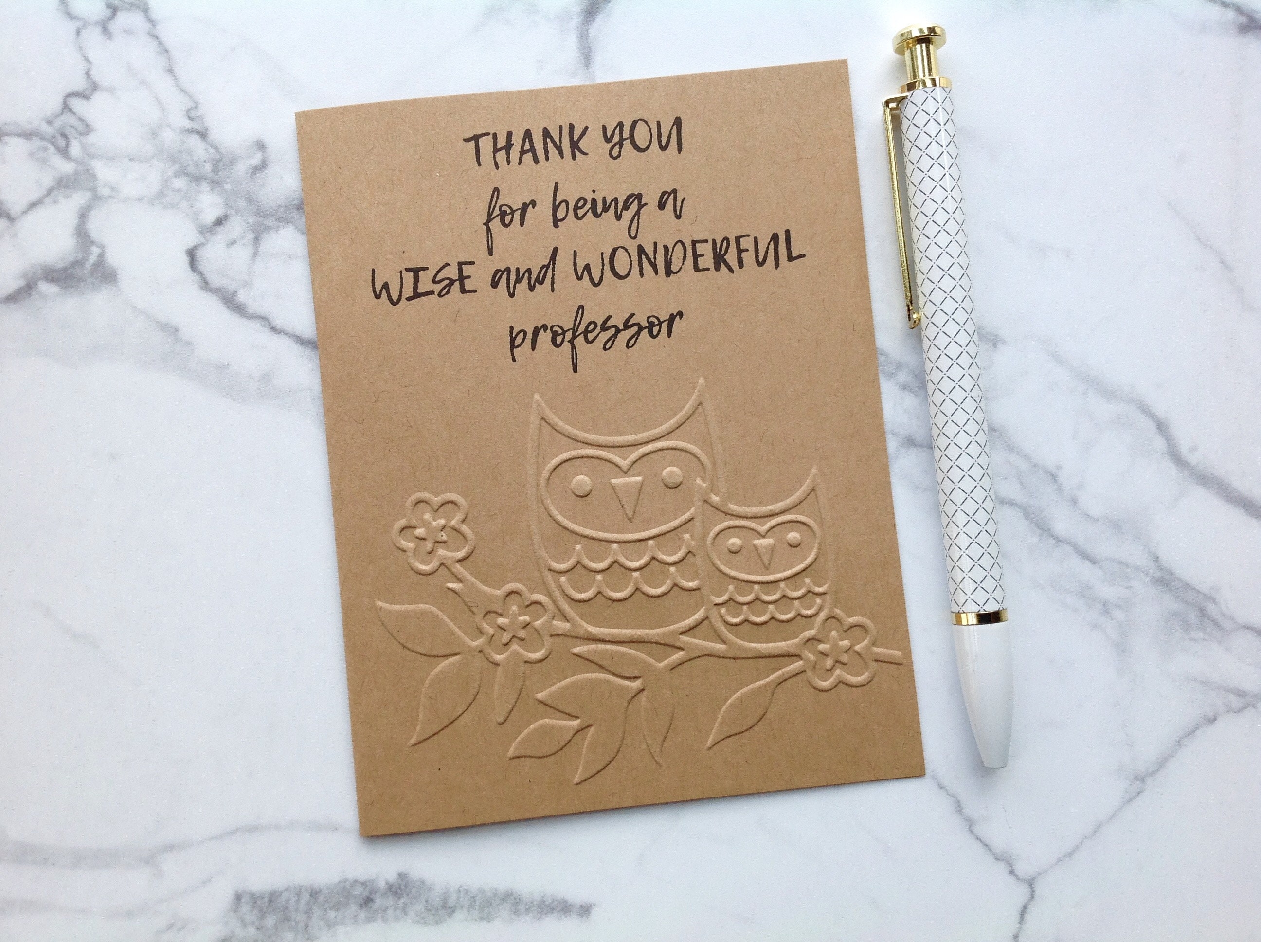 Professor thank you card / Mentor thank you card / Owl Etsy