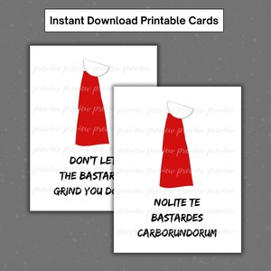 Kaarten dienstmaagd afdrukbare pdf / Directe download / Notitiekaarten liberaal verzet politiek / Nolite te bastardes grind you down