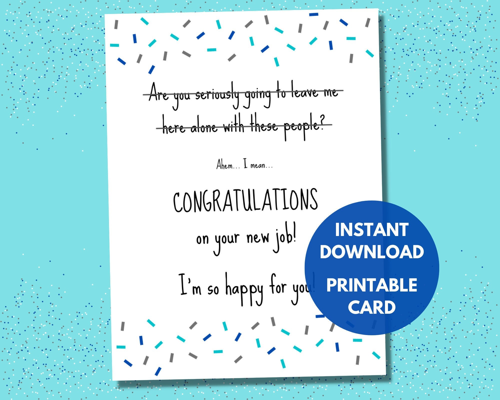 Divertente biglietto di addio per colleghi stampabile, addio amico di lavoro, biglietto di auguri per un nuovo lavoro con la volpe, download digitale - Italia