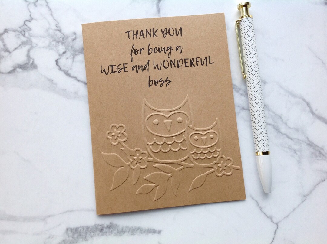 Boss Thank You Card / Boss's Day Card for Mentor / Manager Etsy