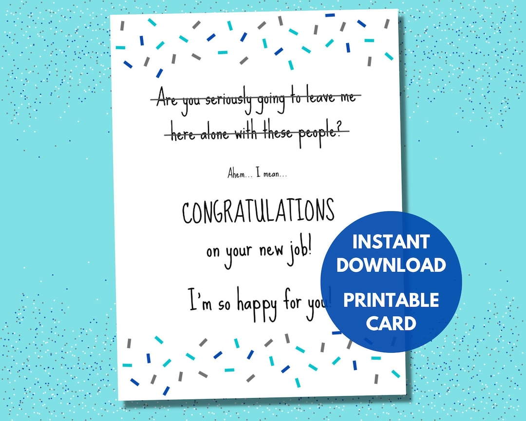 Printable Funny Coworker Leaving Card / Instant Download Pdf / for ...