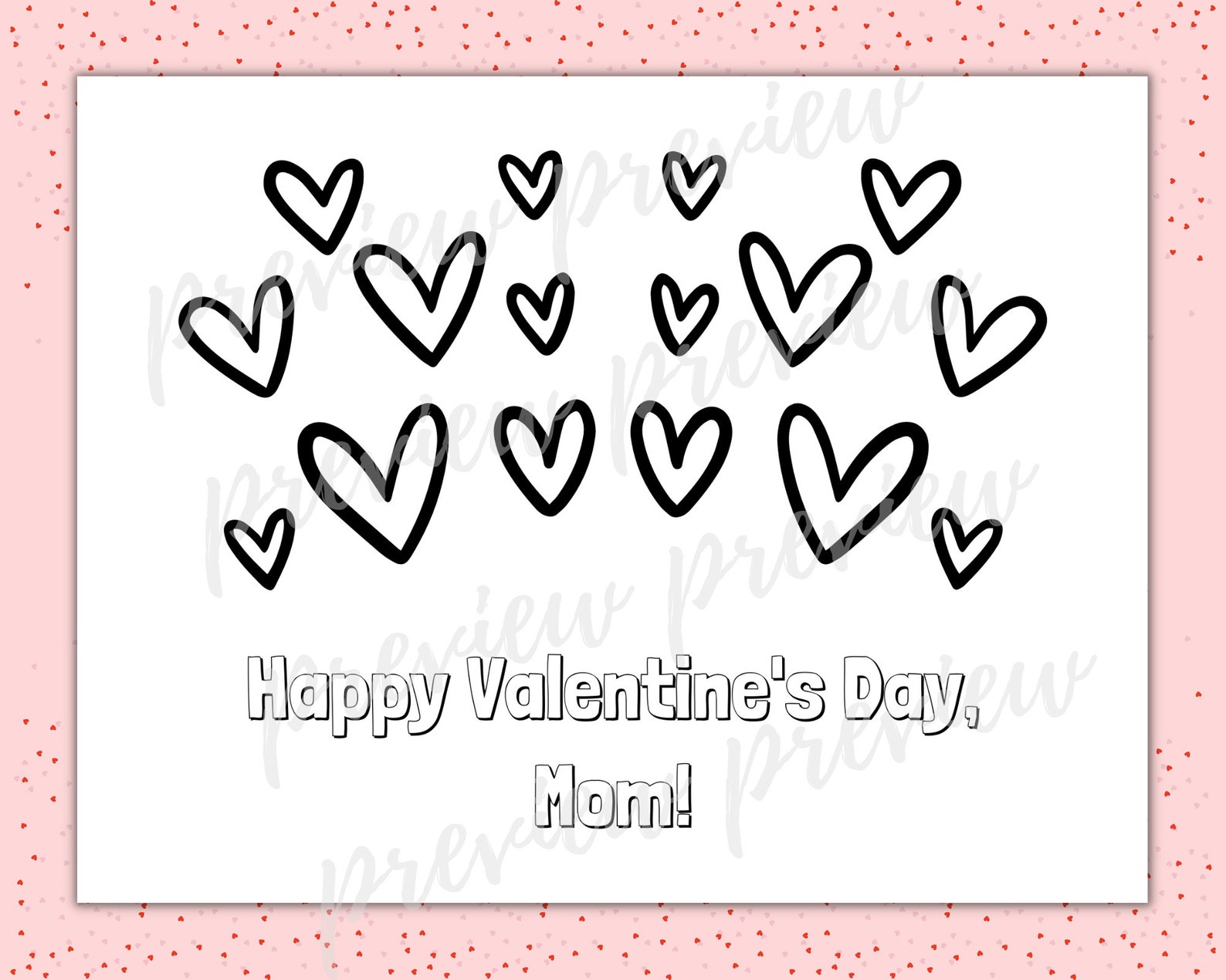 Printable Kids Valentines Day Coloring Pages for Family mom | Etsy