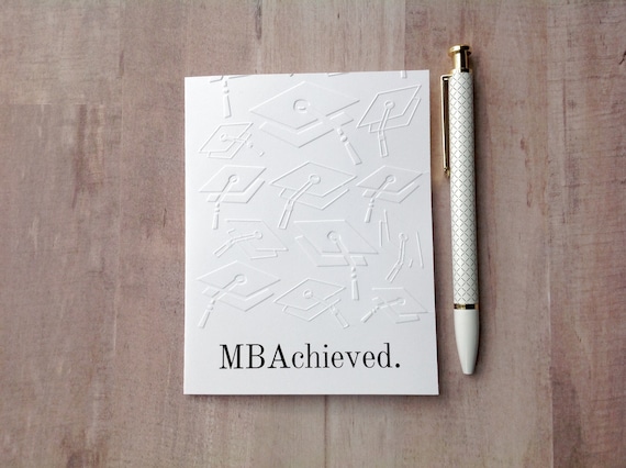 MBA graduation card / Funny business school graduation card / Masters degree congratulations card / M.B.A. gift for him her man woman