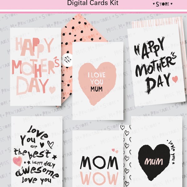 Mother's Day Cards - 6 different printable cards