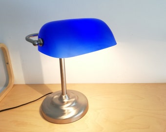 bankers lamp blue