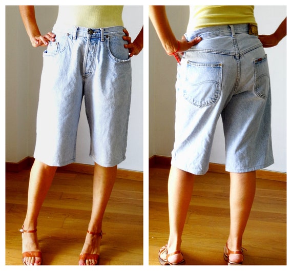 cropped denim shorts
