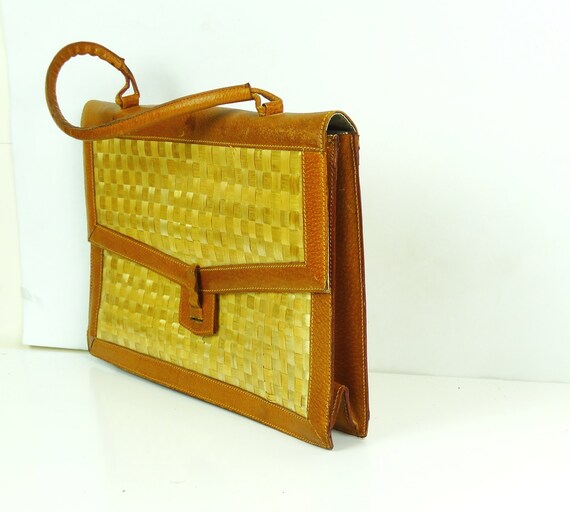 Straw bag rattan briefcase straw handbag straw clu