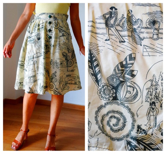 High waisted skirt a line skirt midi skirt with po