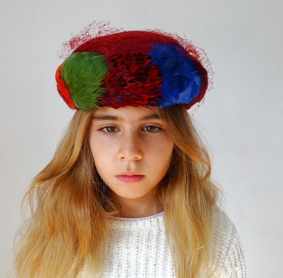 1950s 1960s womens pillbox hat fascinator hat with