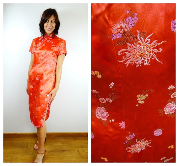 Qipao dress Asian Chinese dress cheongsam black mo