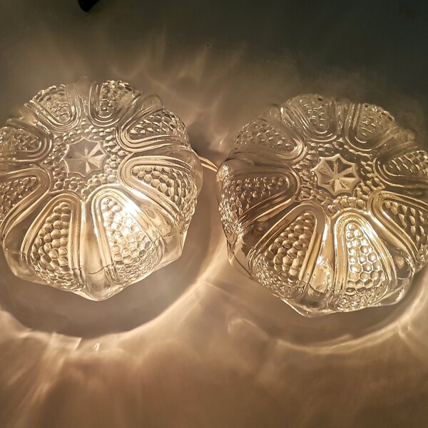 Pair flush mount lamps glass light fixture bathroom ceiling fixture flush mount light