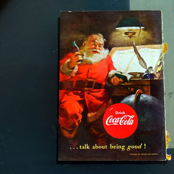Coca Cola Ad 50er Jahre 1951 Weihnachten Cola Werbung Coca Etsy