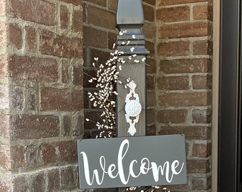 Decorative Porch Post Decorative Welcome Sign Front Door Etsy