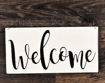 Welcome Sign, Porch Decor, Entry Sign,Porch Post Sign,Door Sign