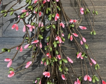 Pink and Green Pip  Berry Garland, Country Garland, Floral Garland, Spring Garland