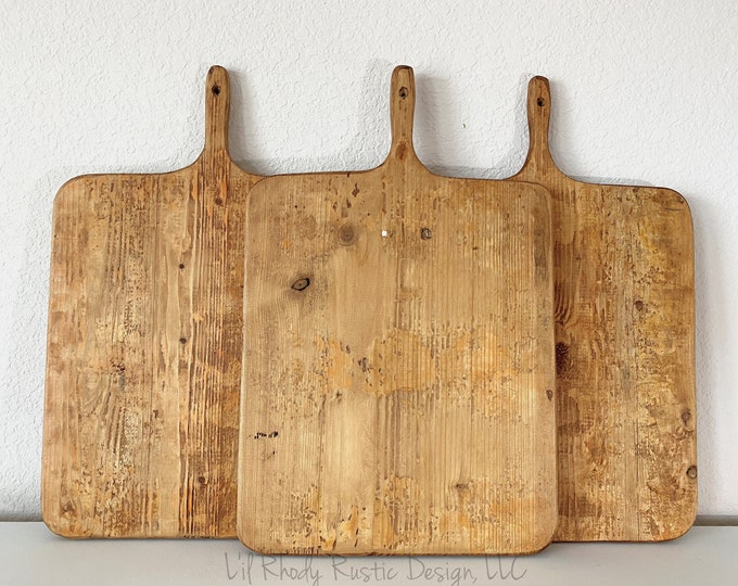Medium European Square Breadboard, Display Board, Charcuterie Board, Repurposed, Reclaimed Wood, Cheese Board