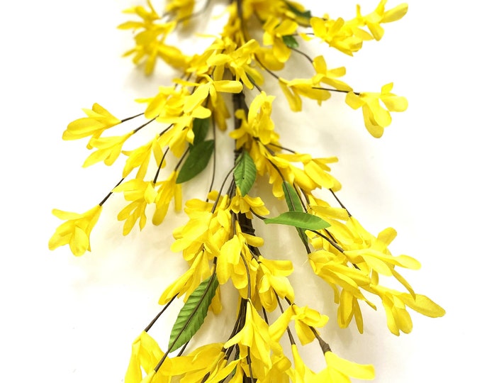 Yellow Forsythia Faux Garland, Spring Garland, Summer Garland