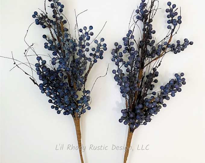 Blueberry Powdered Branch 28" Pick/Spray/Stem