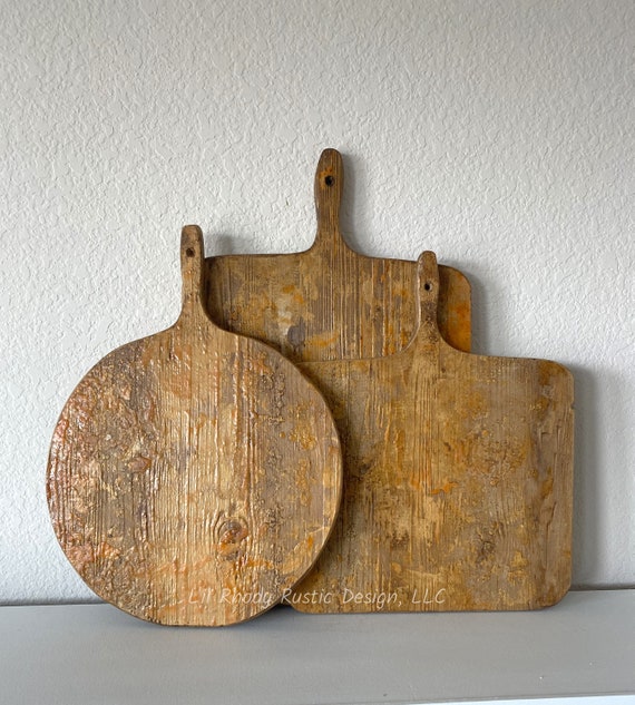 Set of Three Bread Boards, ORIGINAL Cheese Wax Medium Rectangle, Small Square, and Small Round Bread Board, European Charcuterie Board