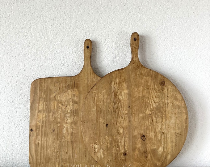 Set of Two Bread Boards, Small Square, and Small Round Bread Board, European Charcuterie Board, Cheese Board, Serving Boards
